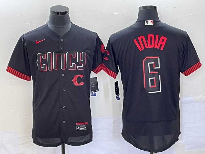 Men%27s Cincinnati Reds #6 Jonathan India Black 2023 City Connect Flex Base Stitched Jerseys->chicago cubs->MLB Jersey